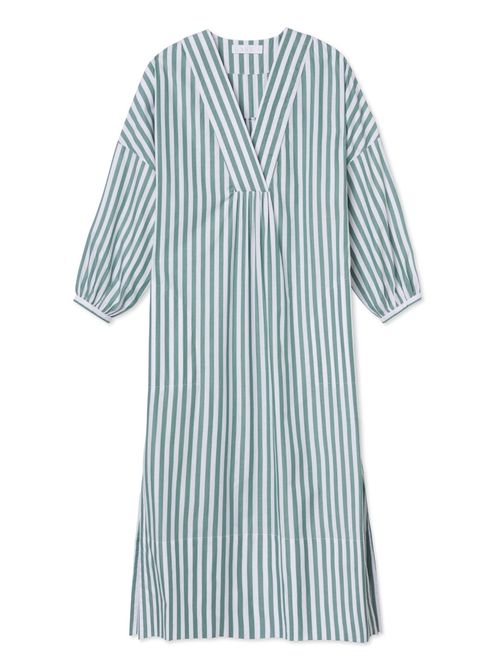 Lake Pajamas Pocket Caftan in Balsam Stripe Medium